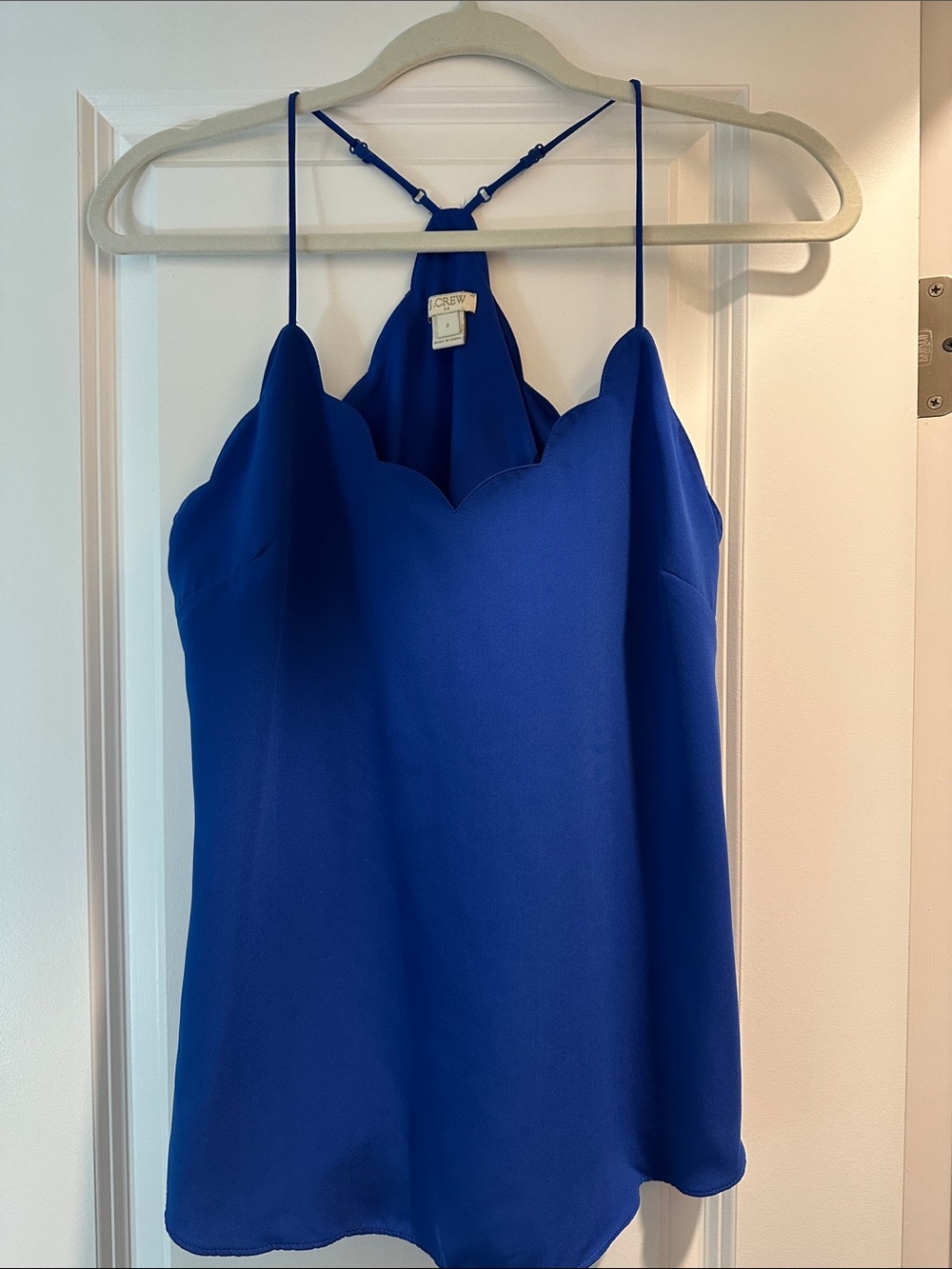 J. Crew Scallop-Edge Royal Blue Spaghetti Strap Cami